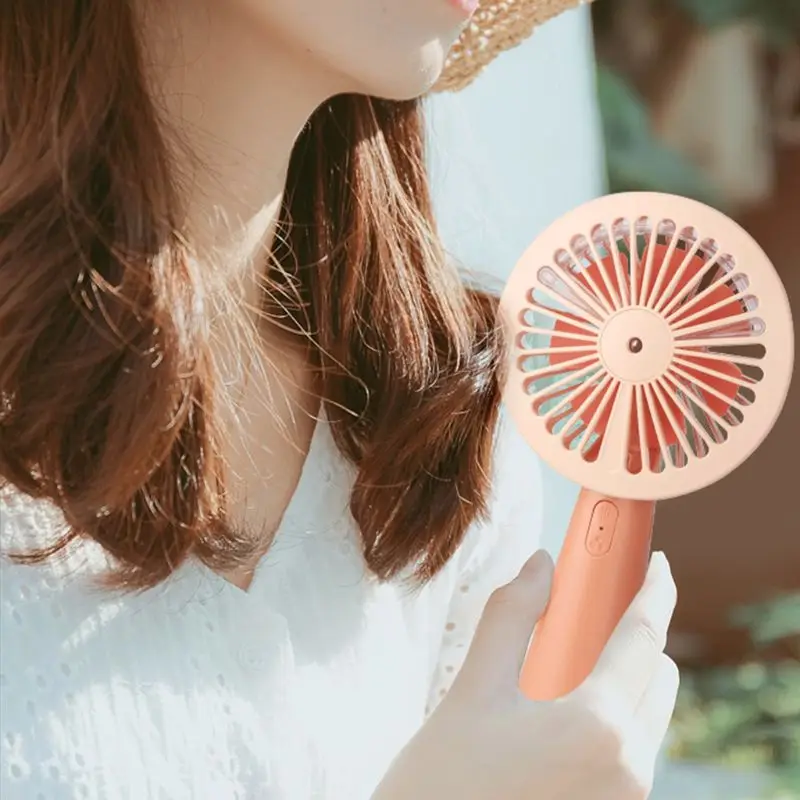 

Mini Handheld Air Humidifying Spray Fan Usb Rechargeable Cooler Fan with 3 Adjustable Wind Speed for Home Office