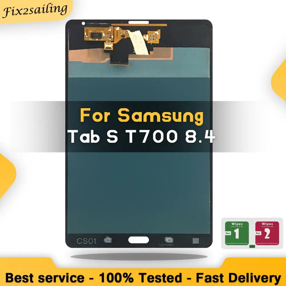 Протестированная монтажная панель для ремонта samsung GALAXY Tab S 8,4 T700 Wi-Fi ЖК-дисплей сенсорный экран дигитайзер Замена