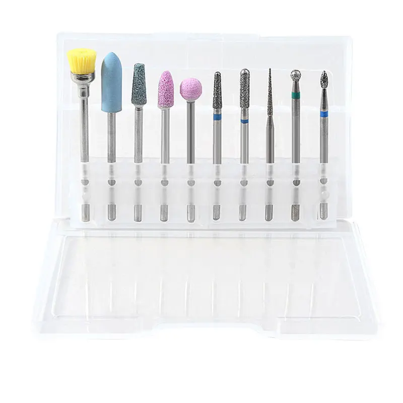 

10Pcs/box Nail Cone Tip Ceramic Drill Bits Electric Cuticle Clean Rotary For Manicure Pedicure Grinding Head Sander Tool