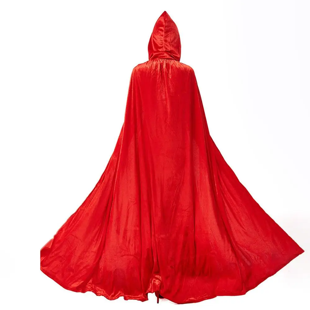 Женская накидка с капюшоном Готическая однотонная на Хэллоуин пончо праздничный