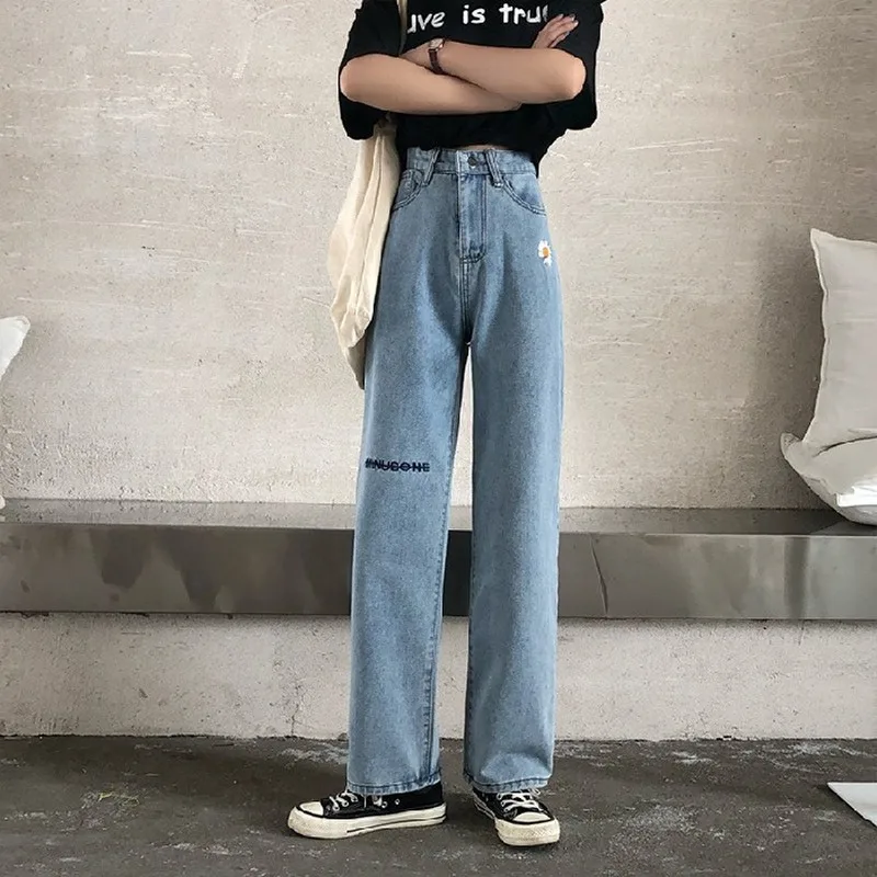 Шикарные джинсы с широкими штанинами для женщин на весну и осень новинка 2020 года