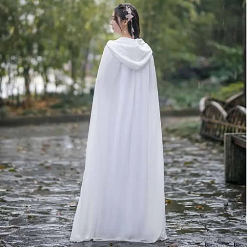 

Hanfu Cloak Women Summer Thin White Hooded Cloak Female Cosplay Costume Party Dress Lolita Hanfu Cloak For Women Large Size