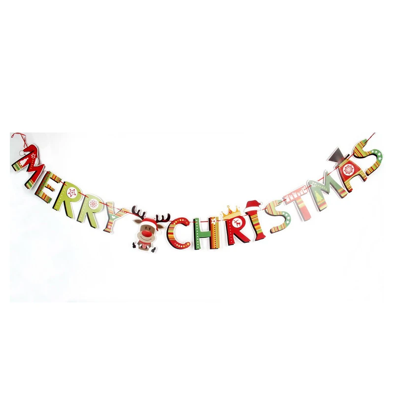 

Christmas Decorations Cartoon Pull Flags Colorful Flags Christmas Scene Decoration Christmas Paper Hanging Flags