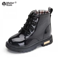 size 21 37 children martin boots candy color pu leather boots for girls kids snow boots baby boys winter waterproof cotton shoes