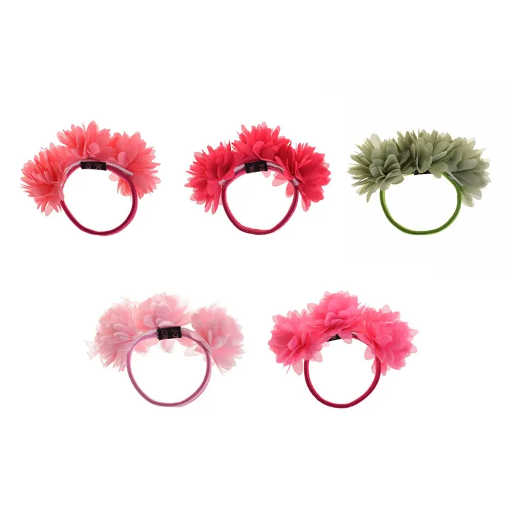 1 шт. Многослойные Цветочные эластичные резинки для волос девочек детские
