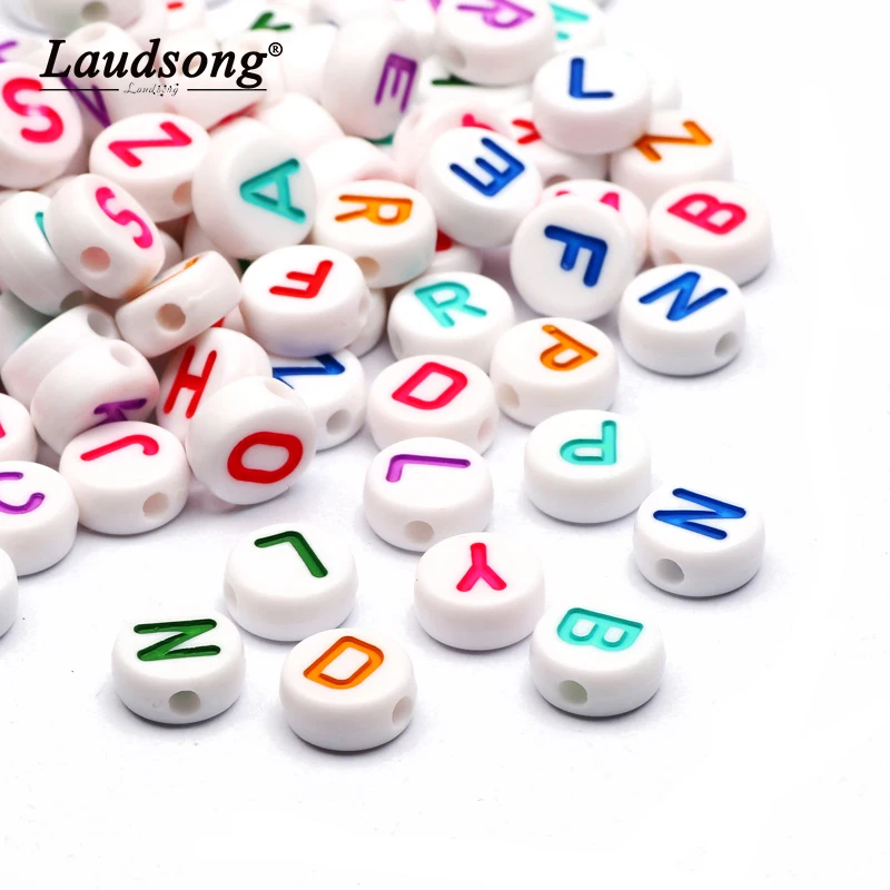 

10x5mm Random Colorful Letter Flat Round Acrylic Beads Loose Beads For Jewelry Making DIY Bracelet Necklace Earrings Accessories