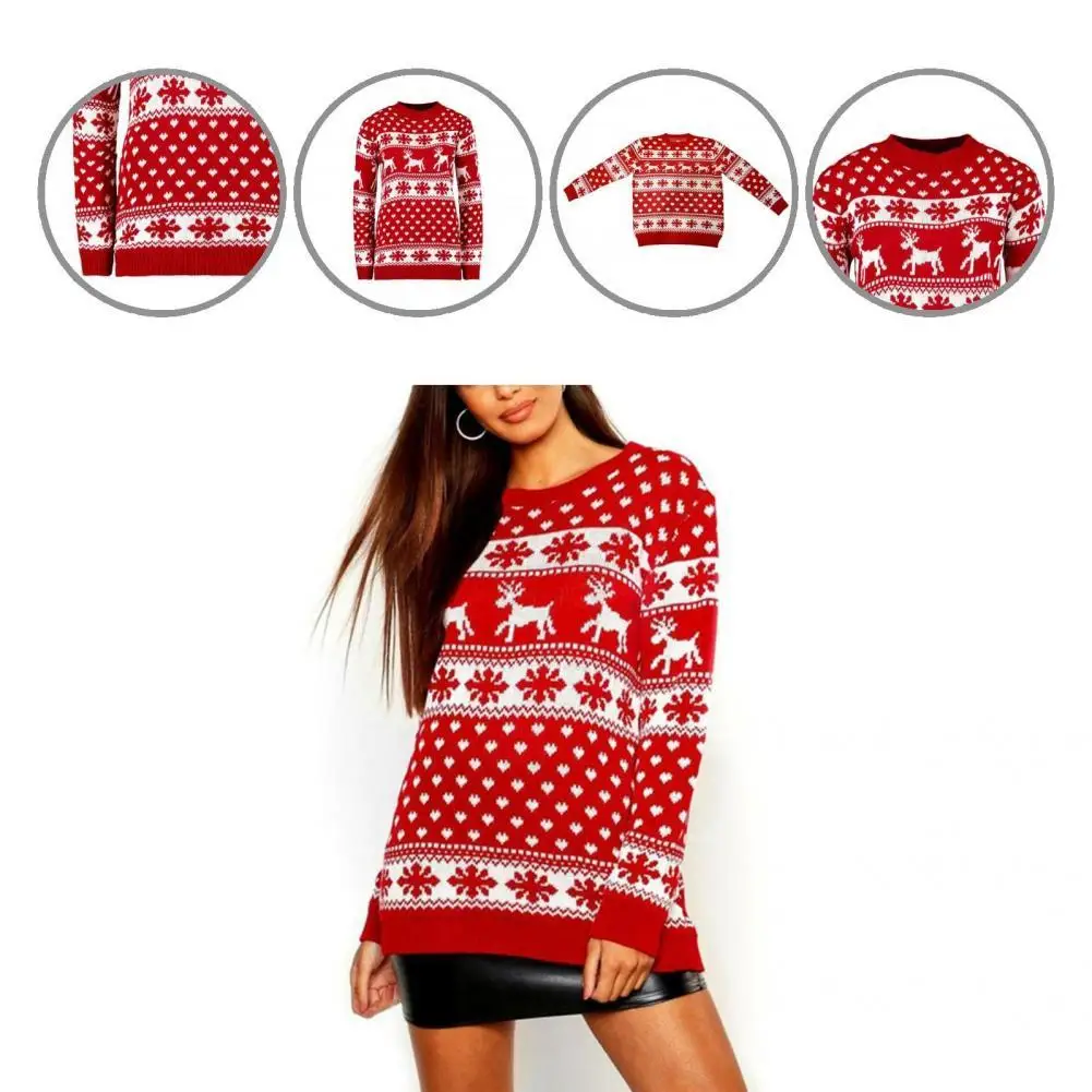 

Fashion Knitted Jumpers Long Sleeve Streetwear Christmas Theme Knitted Blouse Knitted Top Knitwear Sweater