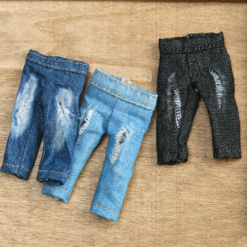 

M0093 children handmade toy 1/12 ob11 Doll blyth BJD/SD doll Accessories GSC Shredded jeans 1pcs