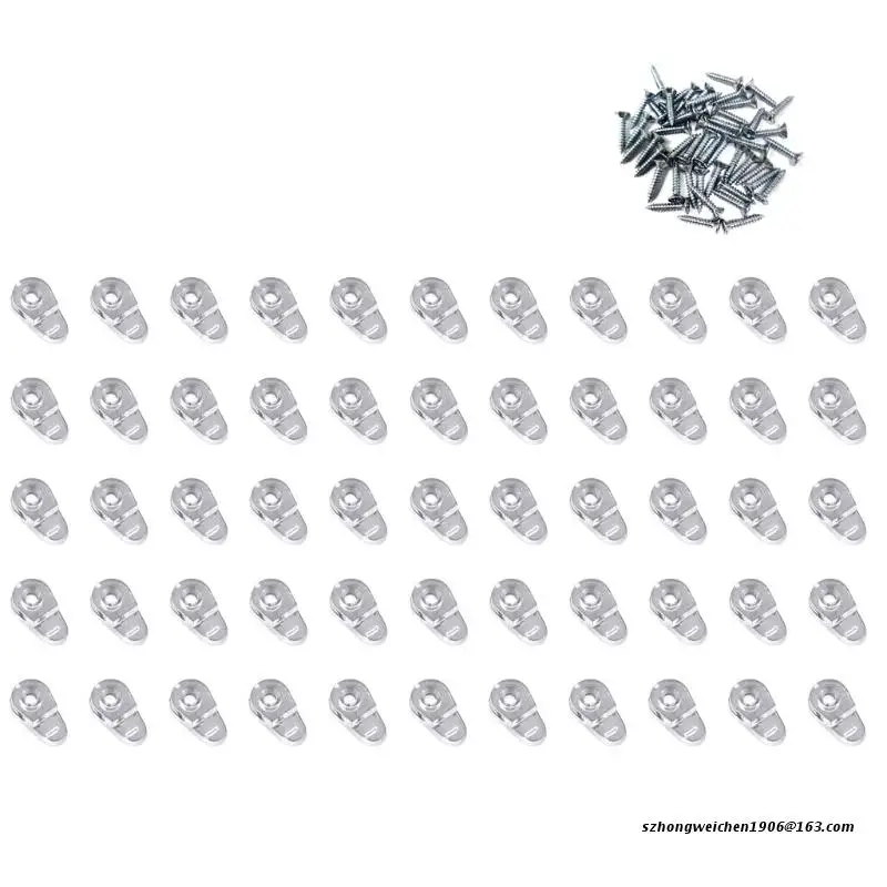  50 Pcs Bathroom Mirror Hinger Fixed Accessories Advertising Plate Glass Clamp Clip Fitting | Обустройство дома