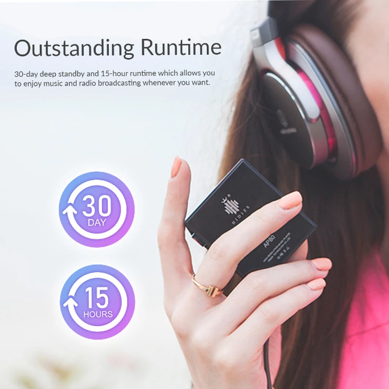 Hi-Fi плеер Hidizs AP80 с Bluetooth для музыки высокого разрешения ЦАП LDAC USB DSD 64/128 FM HibyLink FALC DAP |