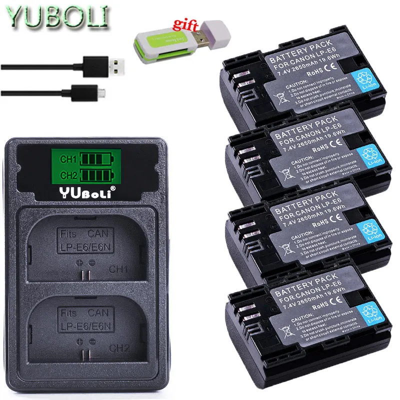 Декодированный lpe6 bateria lp e6 E6N LP-E6N LP-E6 батарея+ двойное зарядное устройство для Canon 5D Mark II Mark III 6D 7D 60D 60Da 70D 80D DSLR