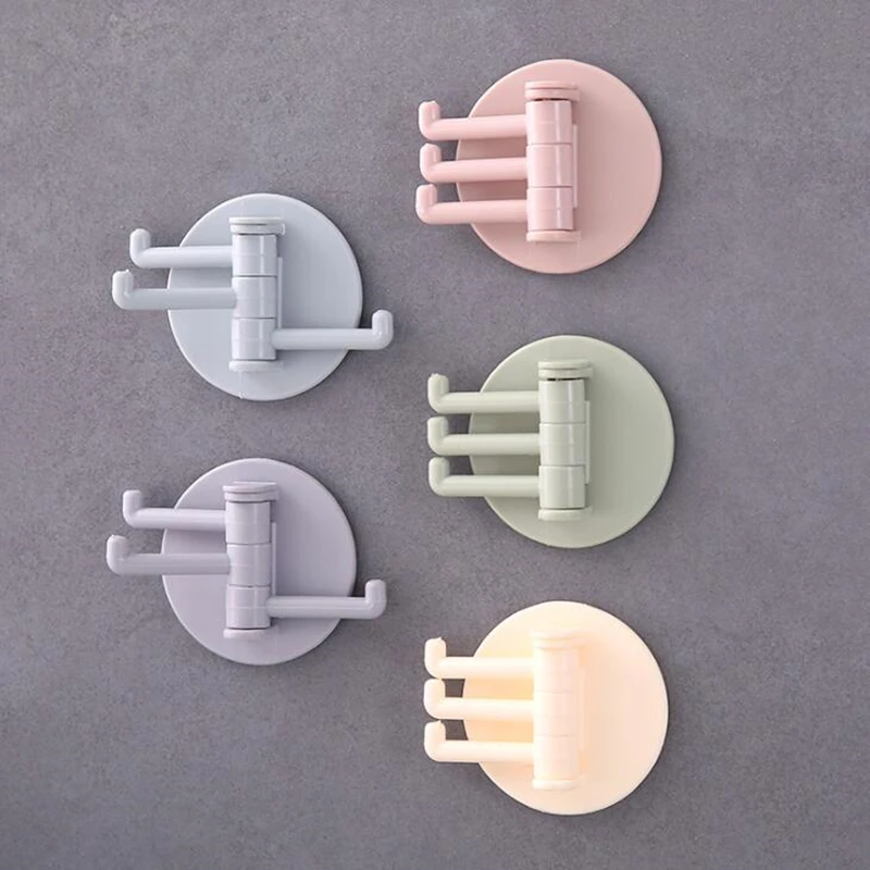 

HOMTREE 3Hooks Strong Non-marking Adhesive Wall Hanging Hook Bathroom Kitchen High Quality ABS Wall Hanging Rotatable Hook HNS60