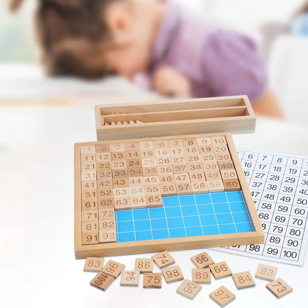 

Montessori 1-100 Number Board Toys Educational Toys Teaching Aids