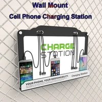 wall mount cell phone charging station built in led lighting 8 ports cell phone charger dock for iphone samsung android tablets