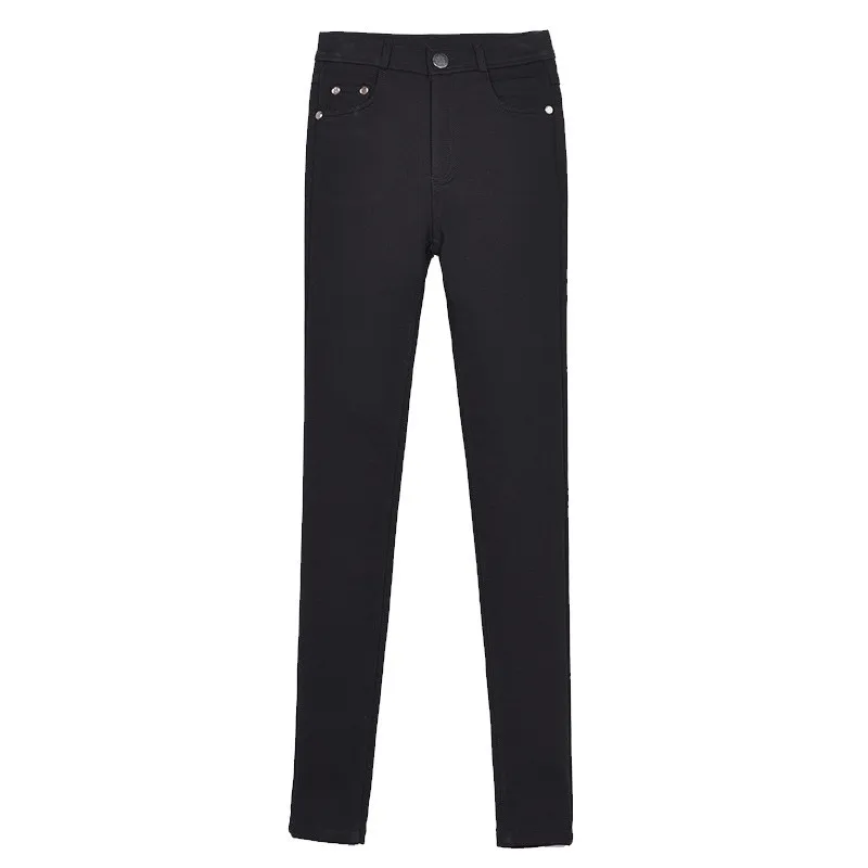 

2019 High Waist Solid Pencil Pants Women Winter Fleece Leggings Casual Warm Thickening OL Pants Sexy Skinny Streetpants P9218