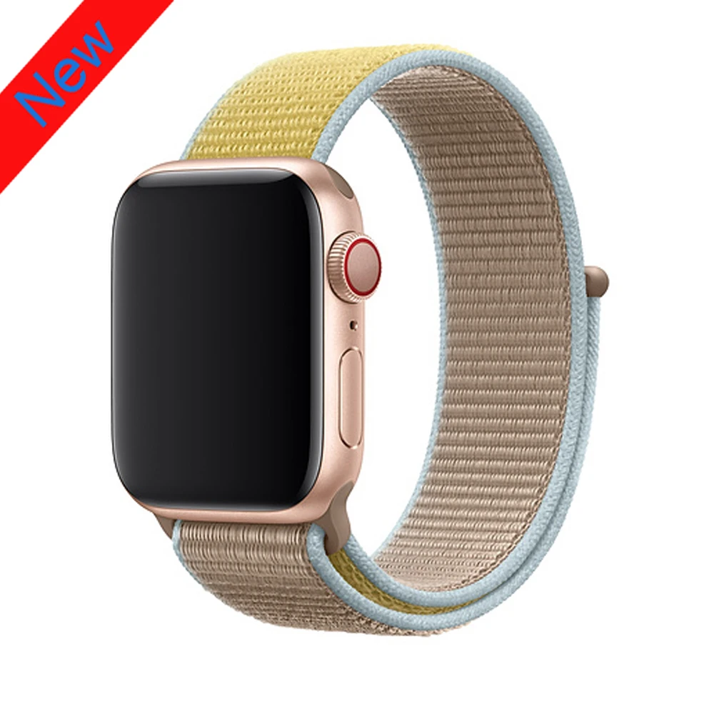 Camel Нейлоновый ремешок для Apple Watch band 42 мм 38 мм iWatch 4 band 44 мм 40 мм Браслет спортивная петля ремешок для часов correa ремень дышащий - Цвет ремешка: Camel