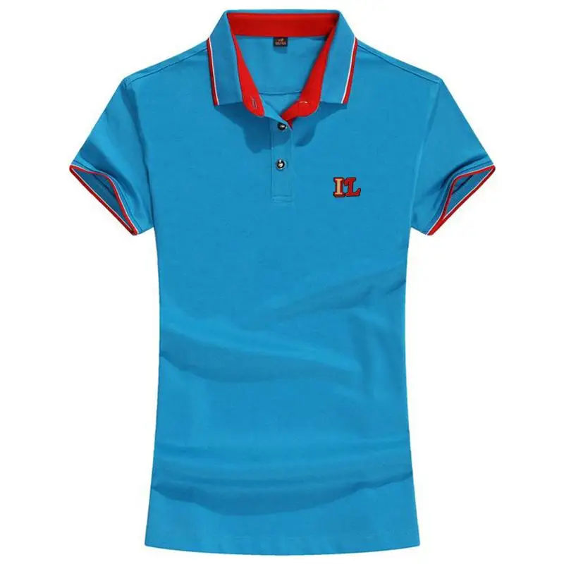 Модные рубашки-поло новинка летние женские с коротким рукавом