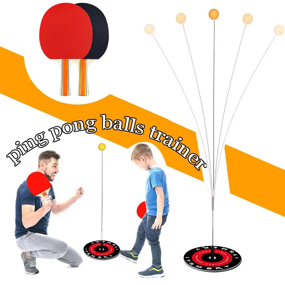 

Тренажер для настольного тенниса с эластичным стержнем, набор для настольного тенниса с 2 ракетками и 3 мячиками для взрослых и детей