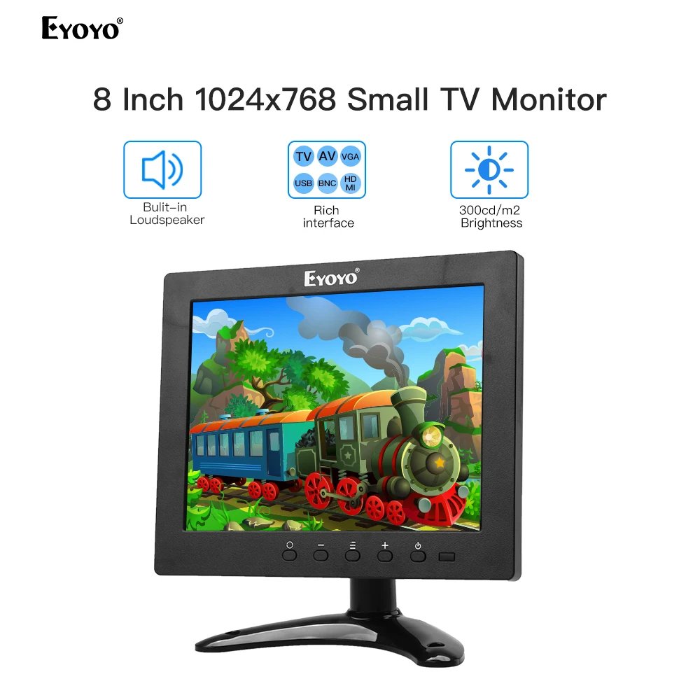 Eyoyo 8 &quotHDMI маленькая IPS панель HDMI монитор 1024x768 CCTV компьютер ПК ЖК экран дисплей с VGA