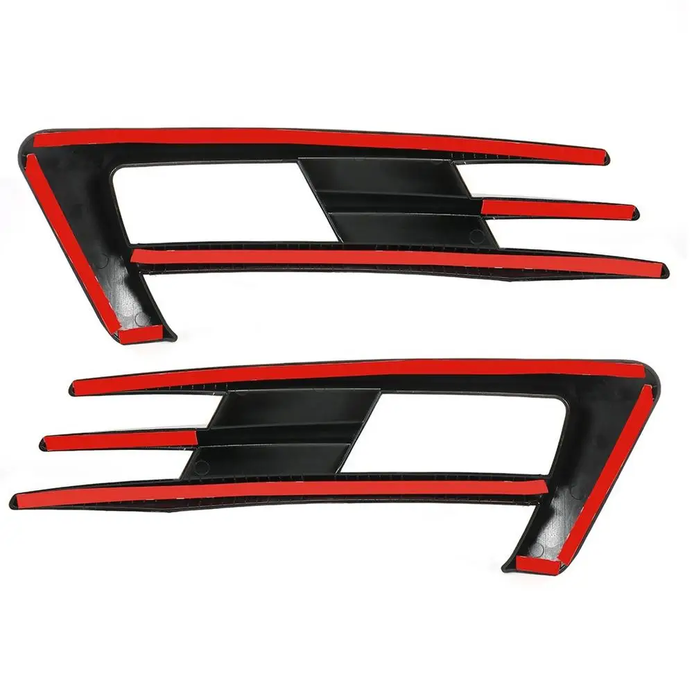 

bright black Front Fog Lamp Frame Decoration Cover Trim 2 Pcs For Volkswagen Golf MK7 2014-2017 ABS Car Exterior Accessories