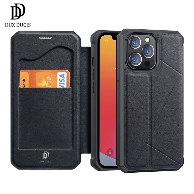 

For iPhone 13 Pro Max Case DUX DUCIS Skin X Magnetic Flip Leather Case For iPhone 13 Pro Shockproof Full Protection Wallet Cover