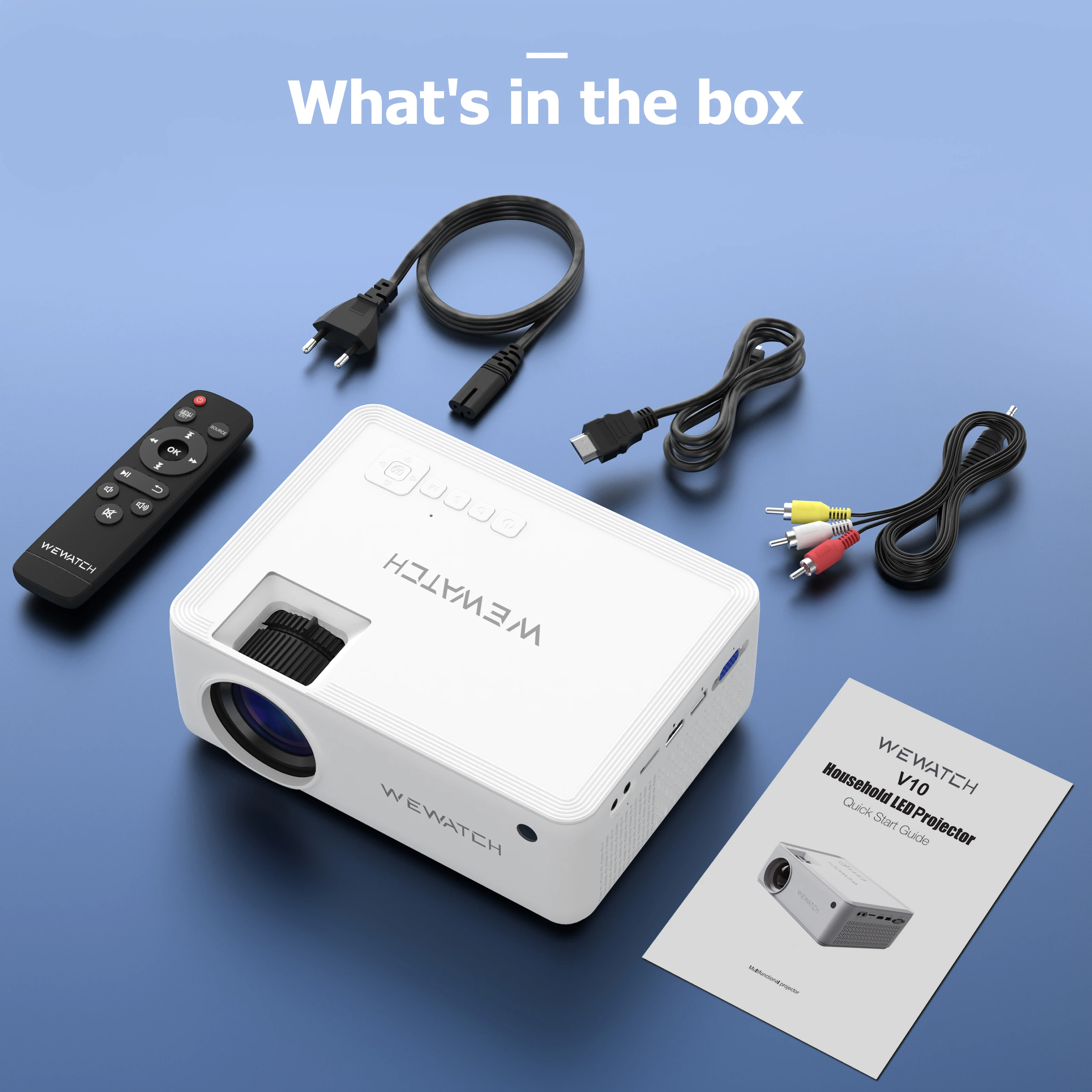 WEWATCH V10 5500Lumens LED Portable Projector Native 1024*720 HD 1080P Supported Home HDMI USB Mini Outdoor Movie Proyectors |