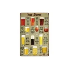 

Metal Can 20x30 Tin Sign Beer Glass Decoration Bar Tavern Home Vintage