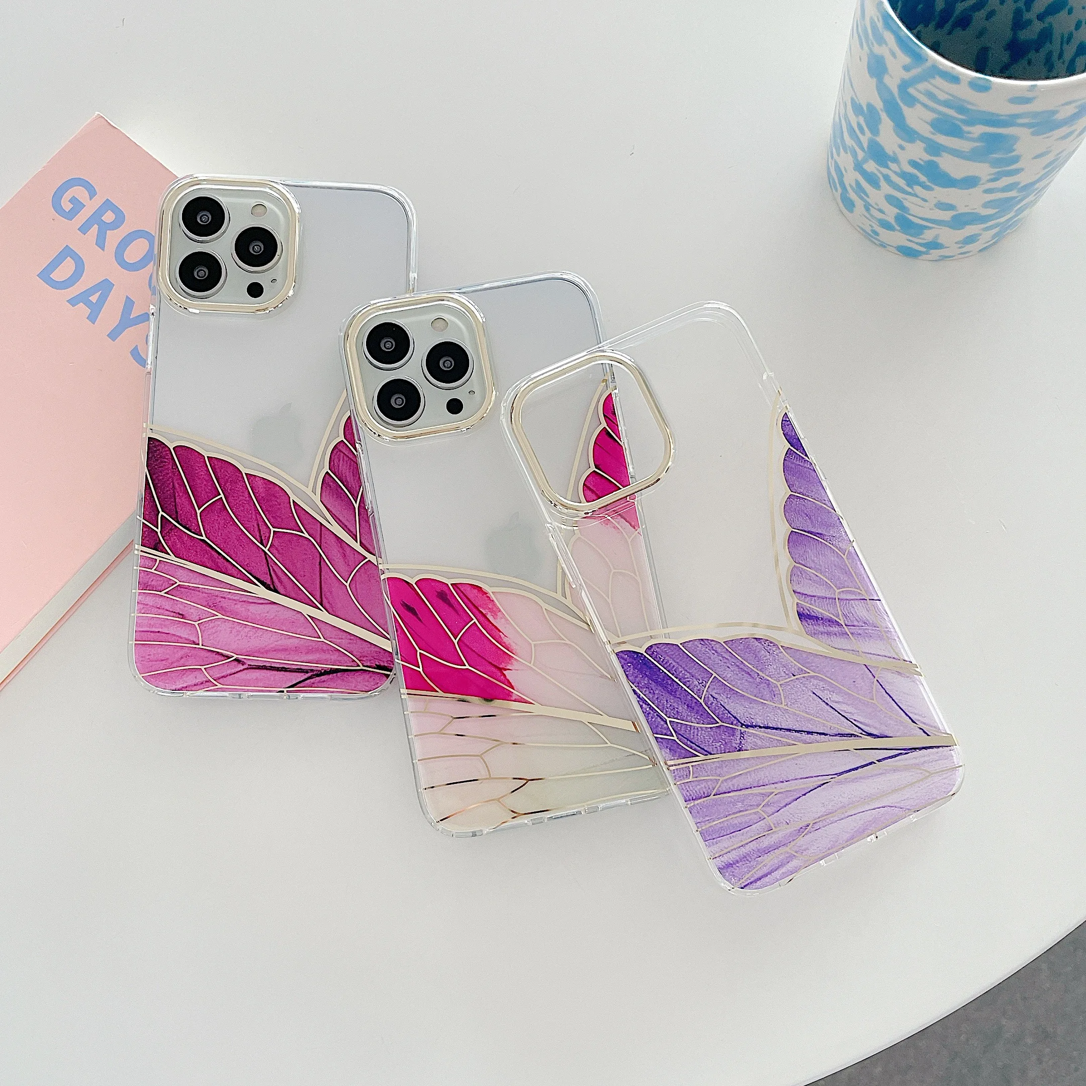 

Luxury Fashion Simple The Butterfly Design Phone Cover for Iphone 11 12 13 Mini Pro Max 7 8p Xs Xr Women Phone Clear Soft Cases