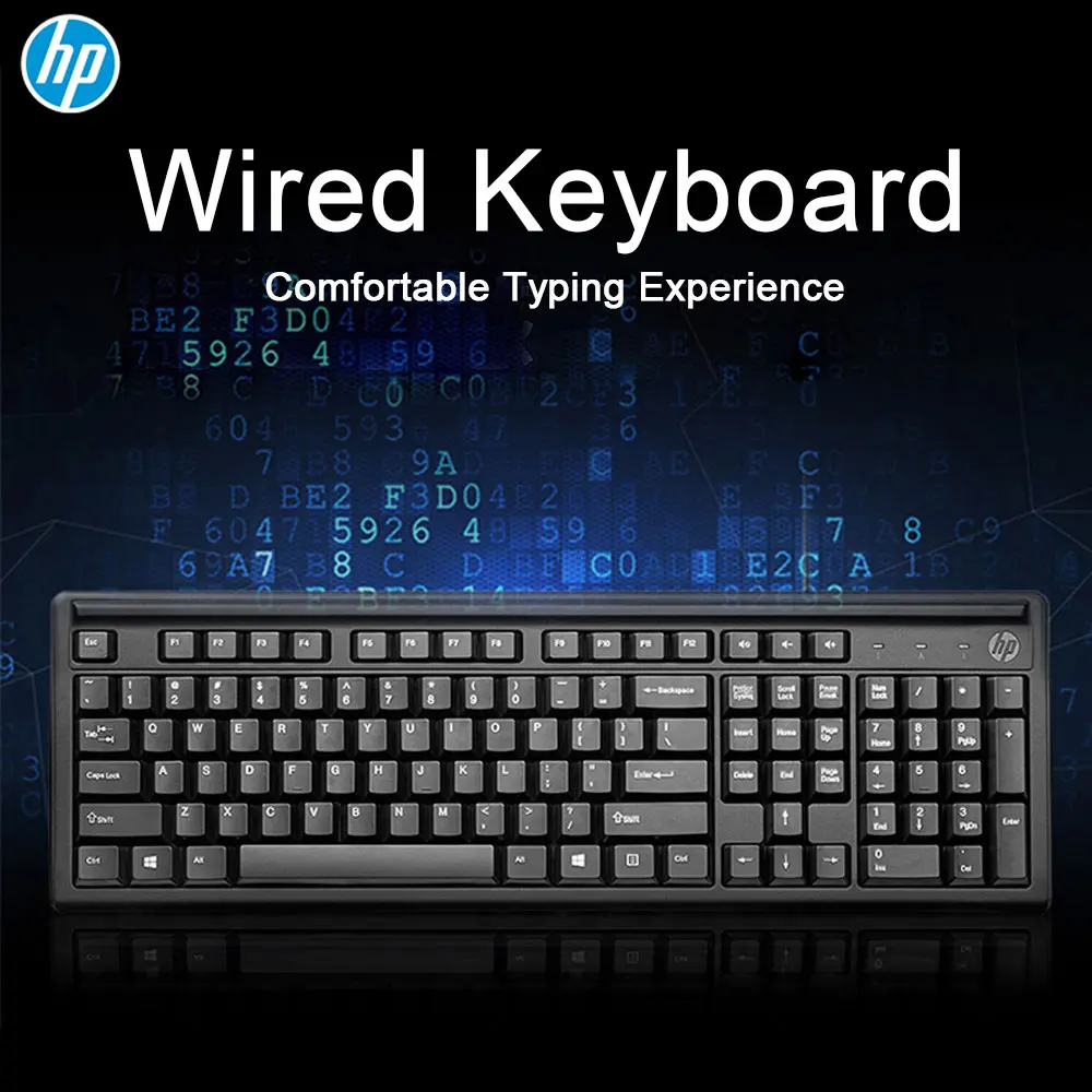 Hp K100 USB Проводная 109 клавиатура для компьютера Эргономичный дизайн офисная