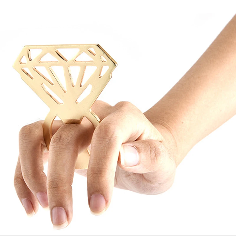 Уникальное Золотое кольцо из нержавеющей стали с бриллиантами винтажная