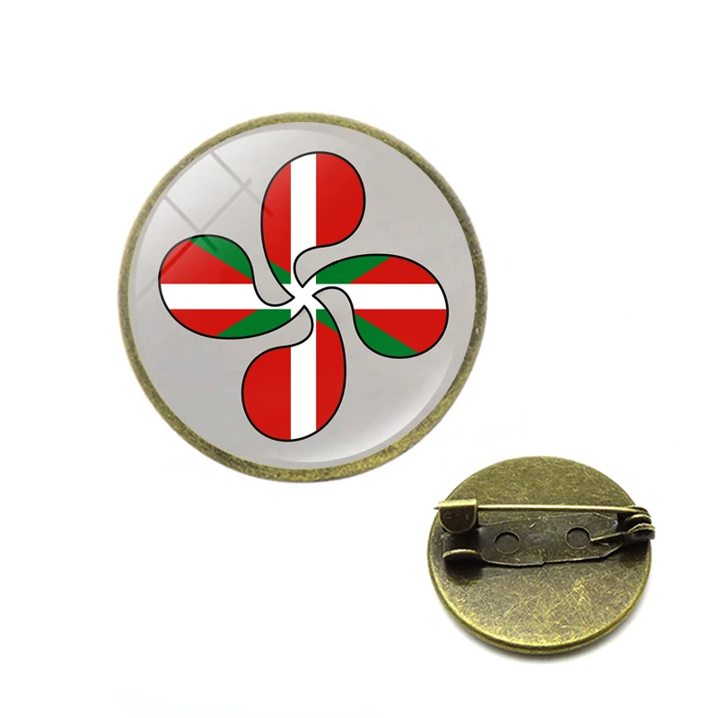 Lauburu баскский крест Броши Знак Круглый амулет-талисман логотип булавки ювелирных