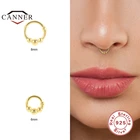 CANNER 681012 мм Модные кольца для ушей 925 стерлингового серебра бриллиантовое кольцо для носа круглые серьги для женщин мужчин изящные ювелирные изделия