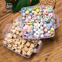 lets make wooden beads set food grade wood hexagon beads geometric beads diy pacifier chain wood ring teething toy baby teether