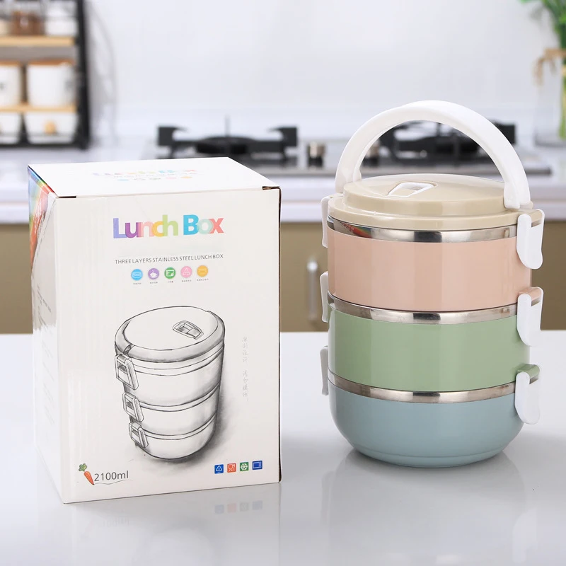 Lunchbox Japanese Bento Box Leak-Proof Food Container For Kids Portable Outdoor Stainless Steel Kitchen | Дом и сад