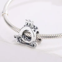 fashion 925 sterling silver crown o carriage pendant charm bracelet diy jewelry making for original pandora accessories