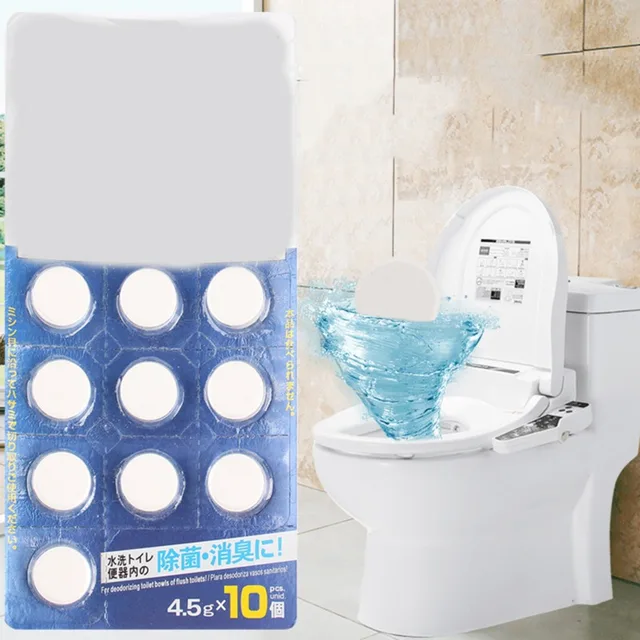 10 Pcs/pack Automatic Bleach Toilet Bowl Tank Cleaner Tablets Flush Cleaner Toilet Cleaning Pill Deodorant