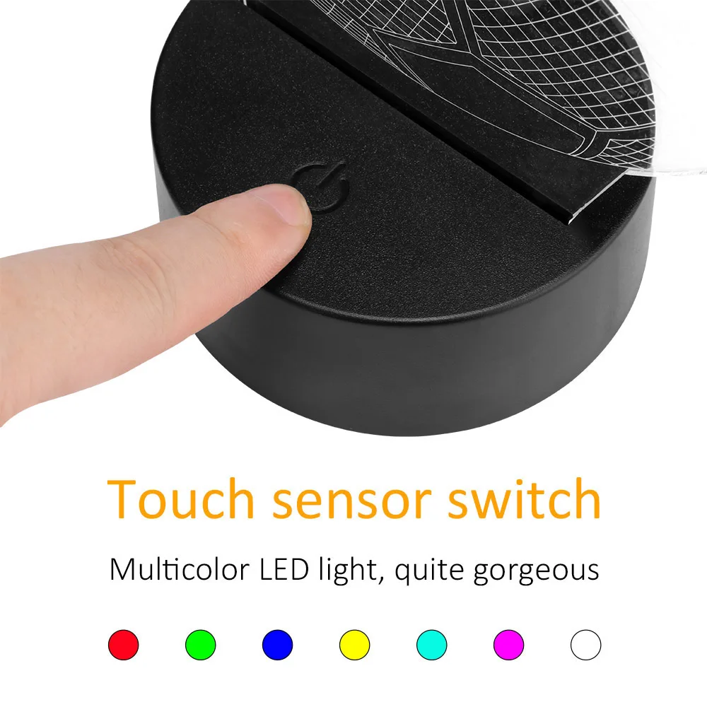 

TiOODRE Multicolor Portable Remote Control ABS Remote Control Touch Sensor Switch Multicolor LED Light Night Lamp Base