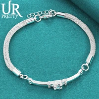 urpretty 925 sterling silver aaa zircon bangle snake chain bracelet for women wedding engagement charm jewelry christmas gift