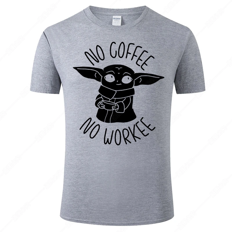 Футболка Kawaii Baby Yoda с принтом для мужчин и женщин Летние Стильные топы хлопковая
