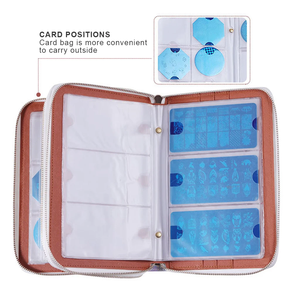 

Rectangular Nail Art Stamp Plate Stamping Plates Holder Storage Bag Symphony PU Leather Case Stamp Bag Organizer