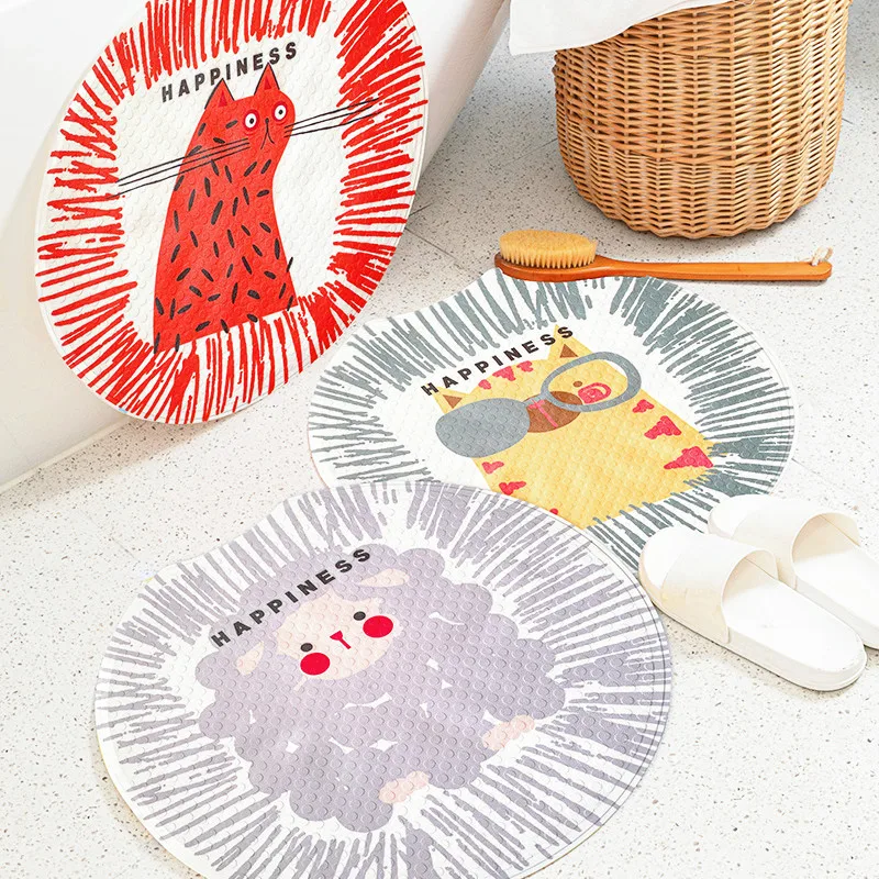 

Bathroom Mat Non Slip PVC Patterned Rubber Anti-slip Waterproof Carpet Cartoon Bathtub Shower Toilet Mat Rug For Kids Elderly