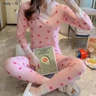 Комплект женского термобелья с V-образным вырезом и длинным рукавом