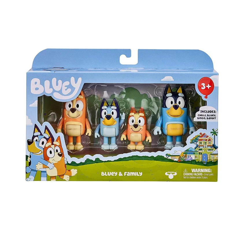 Экшн-фигурка Bluey and Friends 4 шт./компл. игрушки из мультфильма бинго Папа мама