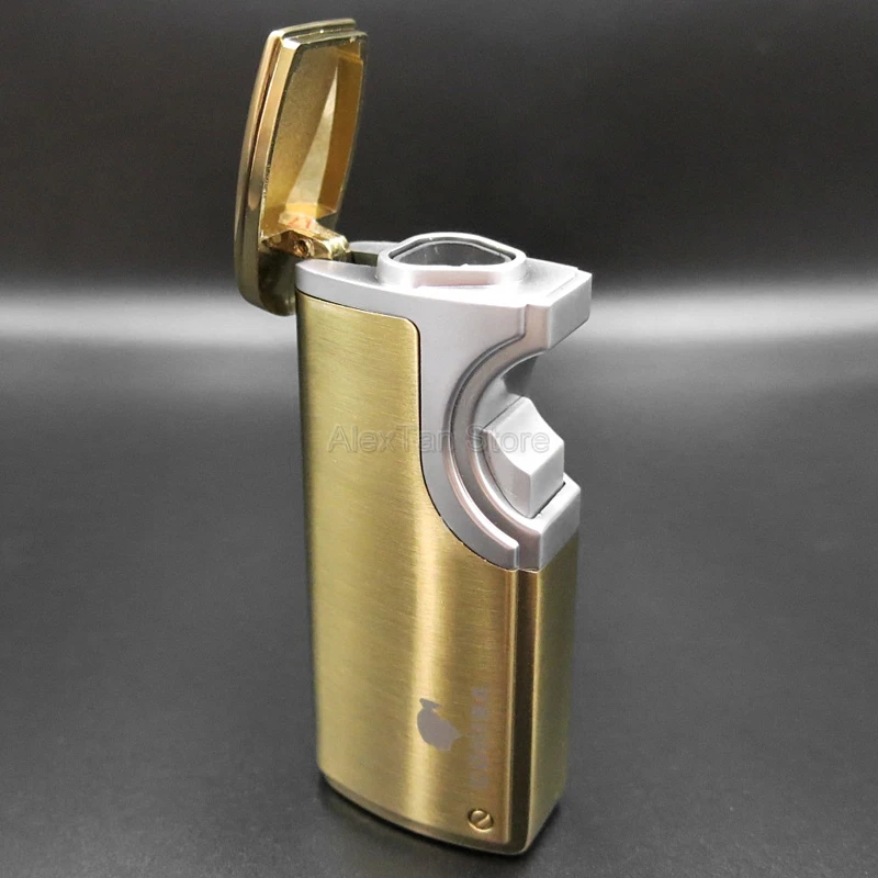 Зарядное устройство COHIBA для индукционной ветрозащитной зажигалки для сигар 3 пламенный струйный фонарь зажигалки металлическая зажигалка для прикуривателя со встроенным портсигар