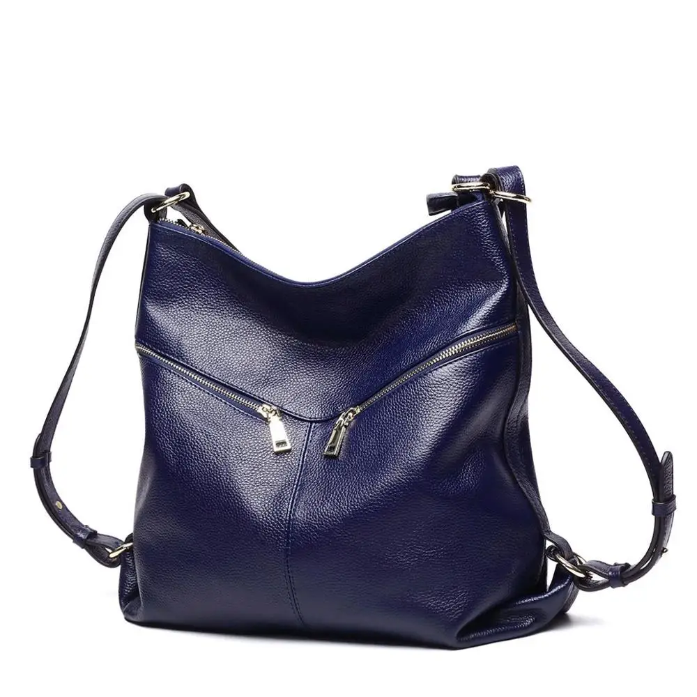 

Casual Genuine Leather Crossbody Bags for Women Multifunctional Black Shoulder Bag Designer Luxury Travel Handbags High Capacity