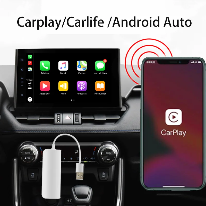 저렴한 EKIY-휴대용 애플 USB 카플레이 안드로이드 네비게이션 GPS, 자동차 라디오 오토라디오 동글 자동 어댑터
