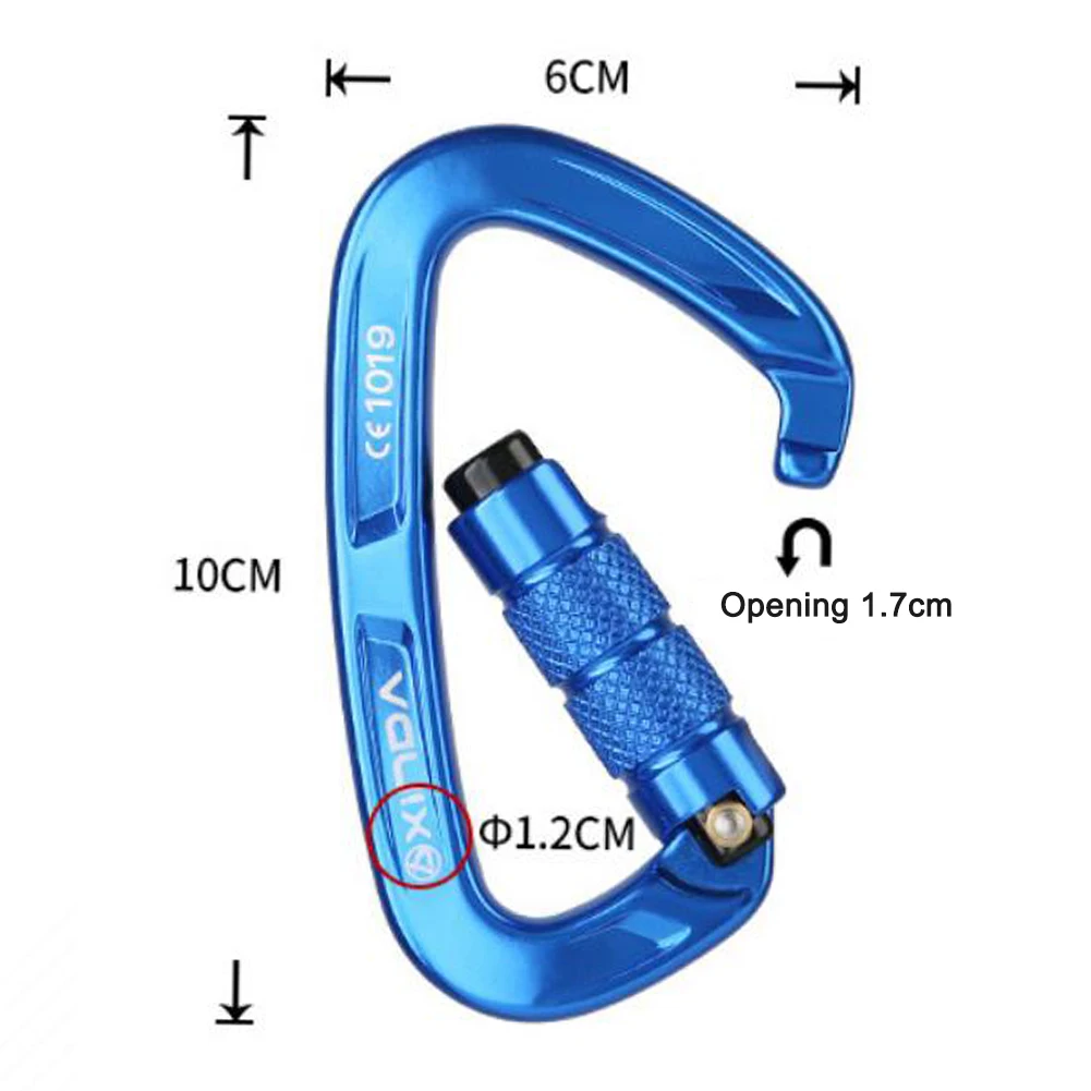 

Xinda 25KN Professional Rock Climbing Carabiner D-Shape Climbing Safety Auto Master Lock Carabiner Outdoor Climbing Equipment