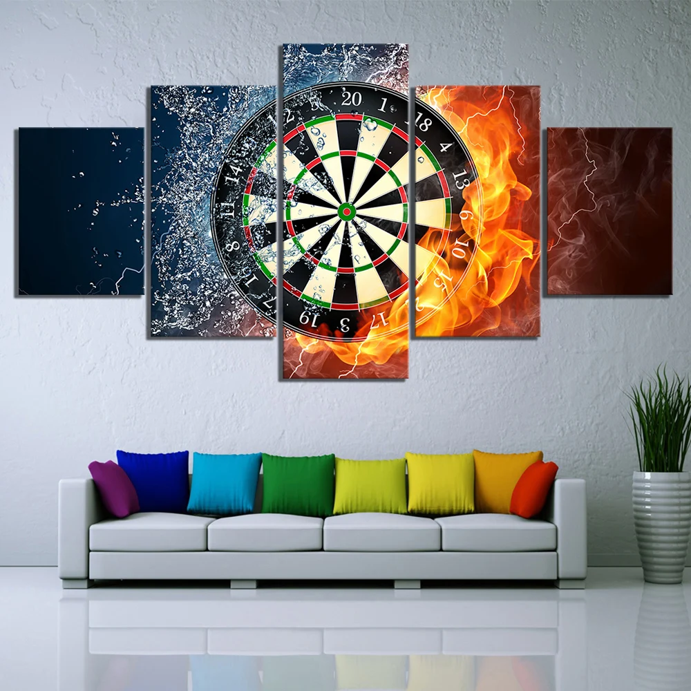 Модульная Картина на холсте домашний Декор 5 шт. Льда и Огня Дротика доска