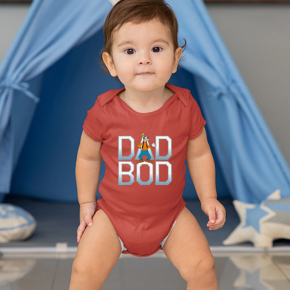 Infant Bodysuits Letters DAD BOD Disney Dropship Four Seasons Outdoor Trend Baby Girl Boy Onesie 0-24M Summer New Goofy Printing | Детская