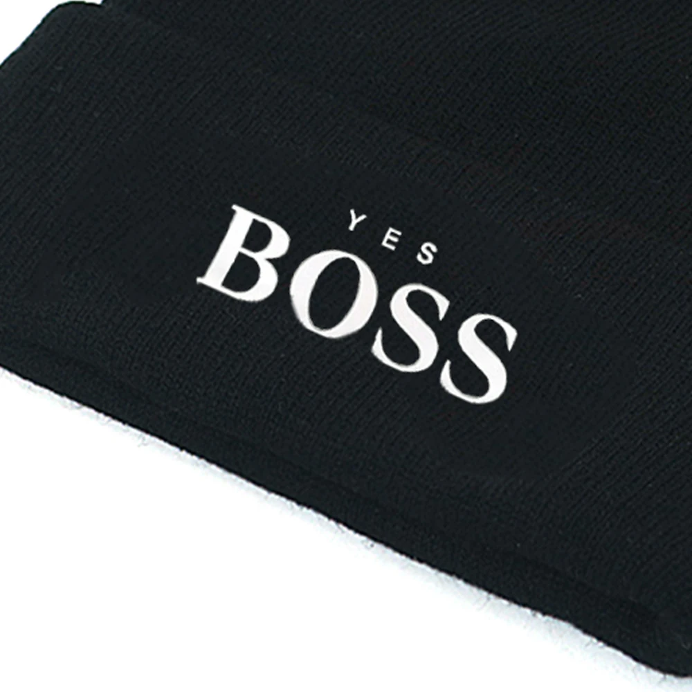 2019 НОВАЯ шапка да с надписью BOSS вышивка bone вязаная круглая Лыжная хлопок Гибкие